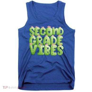 Friday Teacher Second 2Nd Grade Level Cactus Vibes Boho Team Gift Tank Top