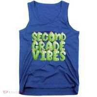 Friday Teacher Second 2Nd Grade Level Cactus Vibes Boho Team Gift Tank Top thumb 0