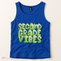 Friday Teacher Second 2Nd Grade Level Cactus Vibes Boho Team Gift Tank Top thumb 2