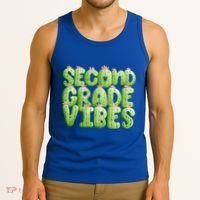 Friday Teacher Second 2Nd Grade Level Cactus Vibes Boho Team Gift Tank Top thumb 3