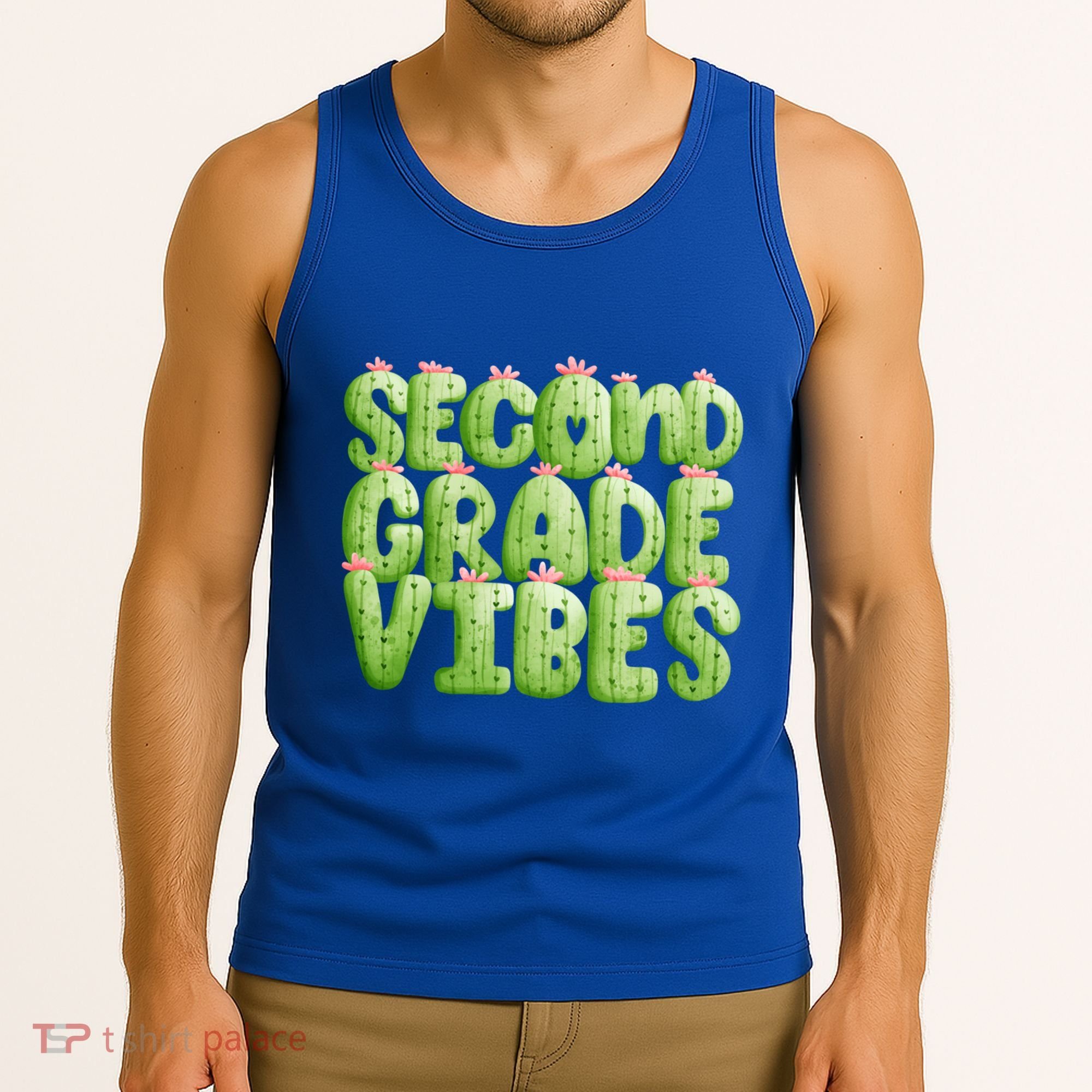 Friday Teacher Second 2Nd Grade Level Cactus Vibes Boho Team Gift Tank Top