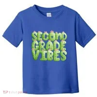 Friday Teacher Second 2Nd Grade Level Cactus Vibes Boho Team Gift Toddler T-Shirt thumb 0
