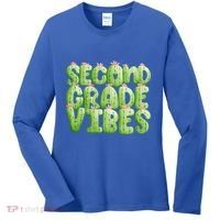 Friday Teacher Second 2Nd Grade Level Cactus Vibes Boho Team Gift Women's Long Sleeve Shirt thumb 0