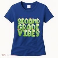 Friday Teacher Second 2Nd Grade Level Cactus Vibes Boho Team Gift Women's T-Shirt thumb 0