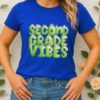Friday Teacher Second 2Nd Grade Level Cactus Vibes Boho Team Gift Women's T-Shirt thumb 2