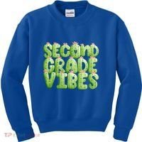 Friday Teacher Second 2Nd Grade Level Cactus Vibes Boho Team Gift Kids Sweatshirt thumb 0