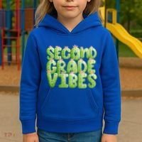 Friday Teacher Second 2Nd Grade Level Cactus Vibes Boho Team Gift Kids Hoodie thumb 3
