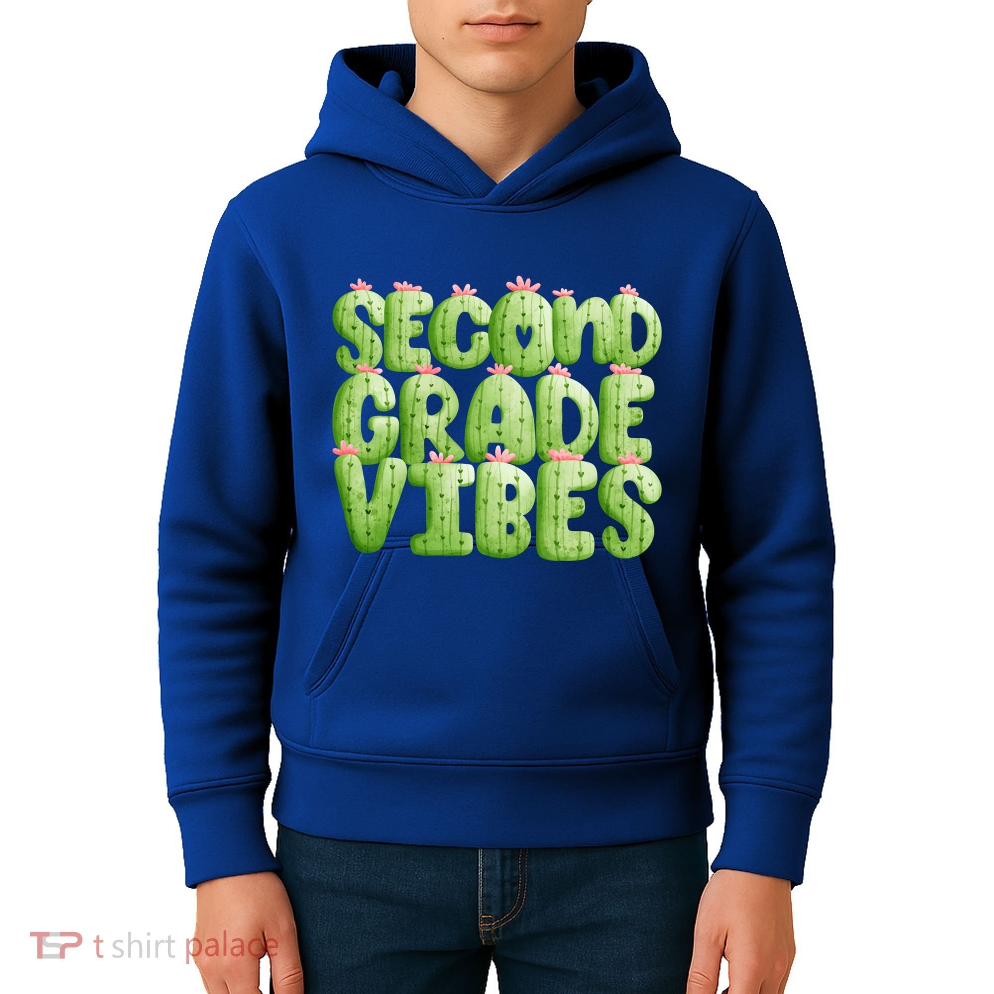 Friday Teacher Second 2Nd Grade Level Cactus Vibes Boho Team Gift Kids Hoodie