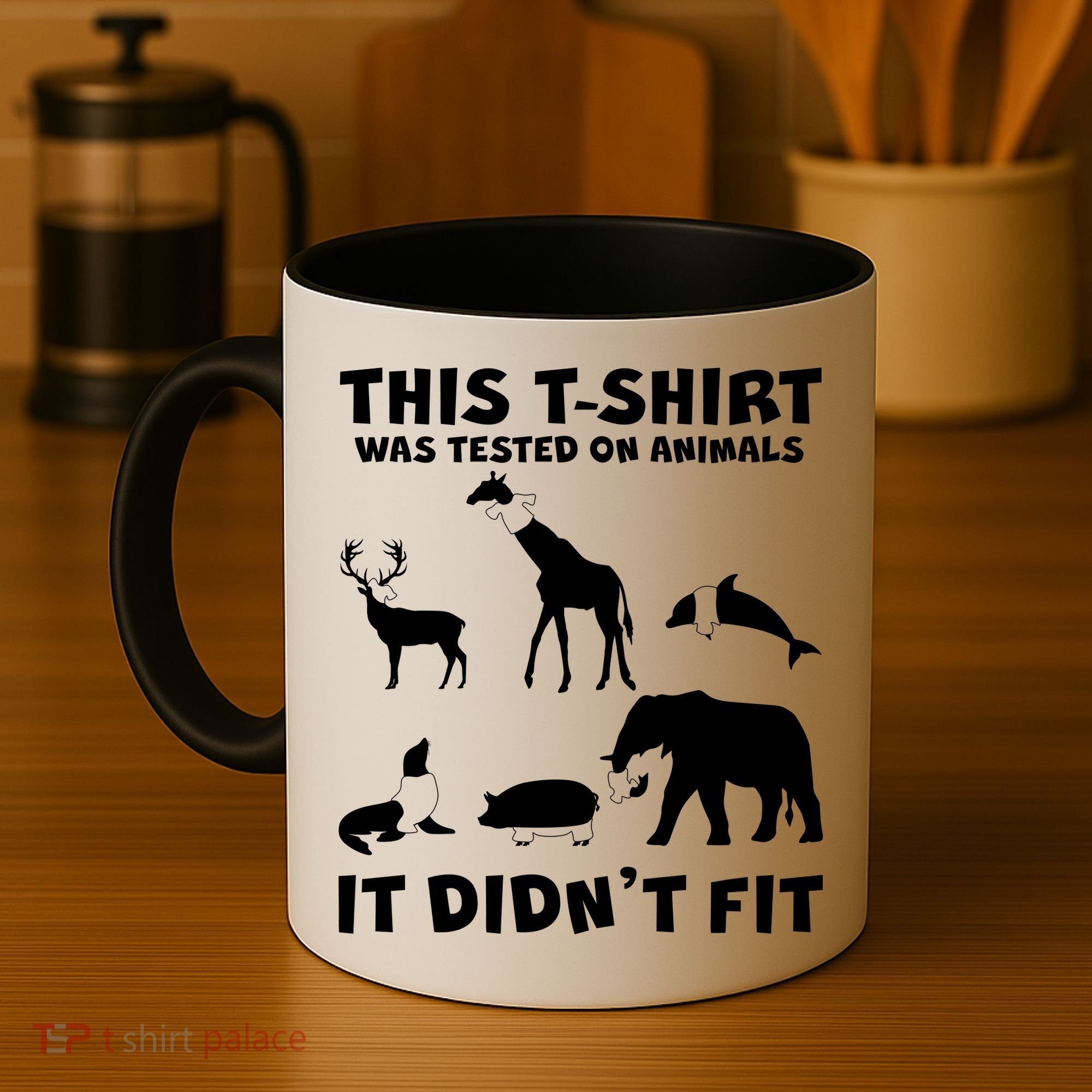 Funny This Shirt Was Tested On Animals It Didn't Fit Coffee Mug