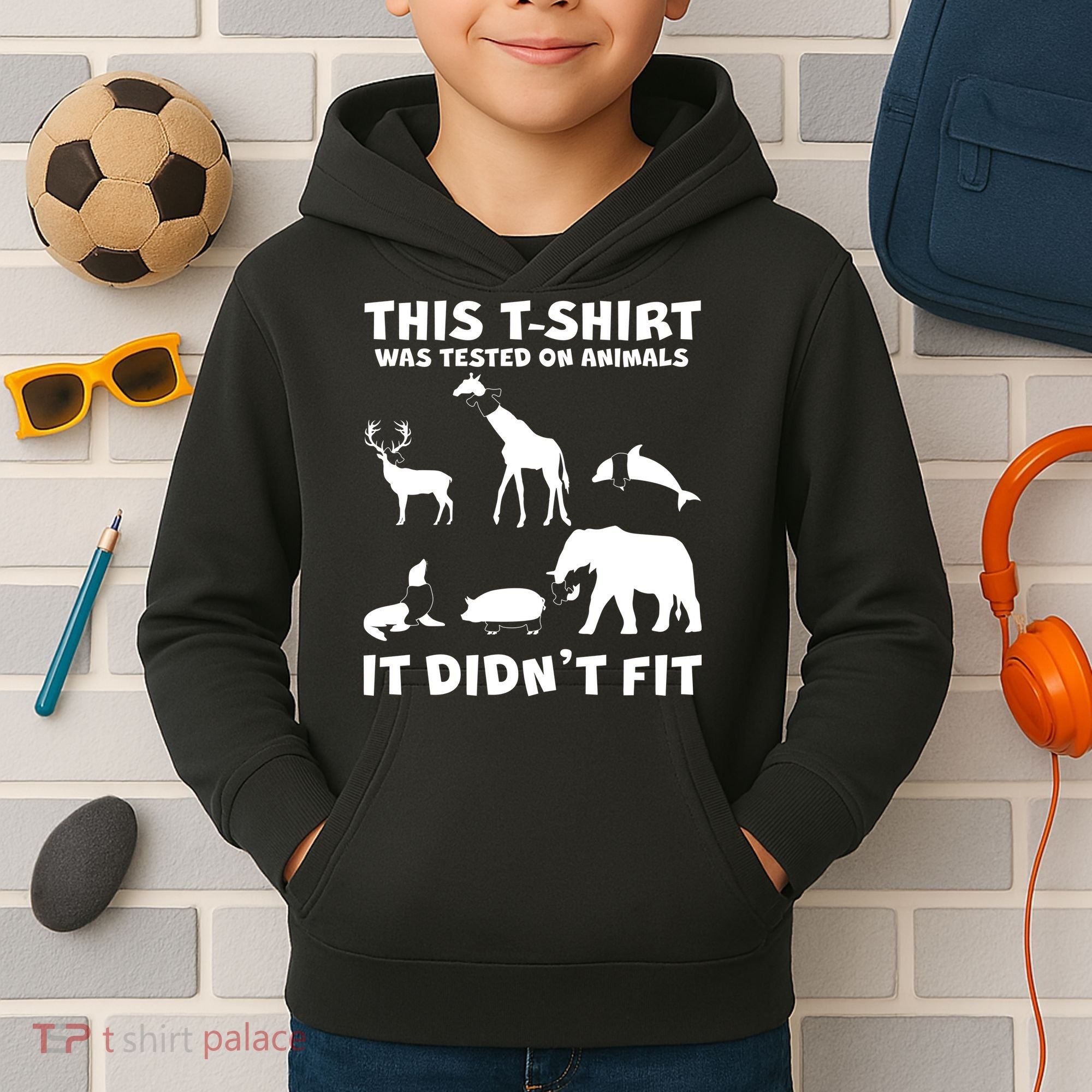 Funny This Shirt Was Tested On Animals It Didn't Fit Kids Hoodie