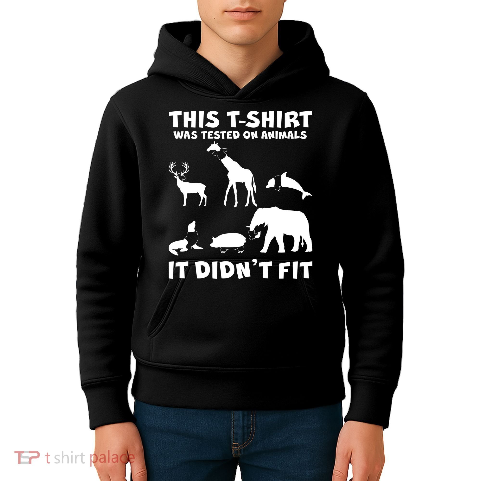 Funny This Shirt Was Tested On Animals It Didn't Fit Kids Hoodie