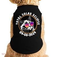 Funny Total Solar Eclipse April 8 2024 Sunglasses Cat Doggie Tank thumb 0