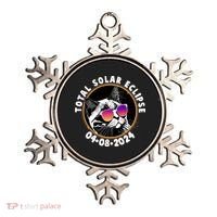 Funny Total Solar Eclipse April 8 2024 Sunglasses Cat Ornament thumb 0