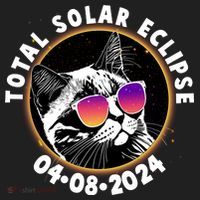 Funny Total Solar Eclipse April 8 2024 Sunglasses Cat Hat thumb 2