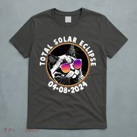 Funny Total Solar Eclipse April 8 2024 Sunglasses Cat T-Shirt thumb 5