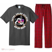 Funny Total Solar Eclipse April 8 2024 Sunglasses Cat Pajama Set thumb 0