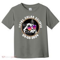 Funny Total Solar Eclipse April 8 2024 Sunglasses Cat Toddler T-Shirt thumb 0