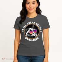 Funny Total Solar Eclipse April 8 2024 Sunglasses Cat Women's T-Shirt thumb 4