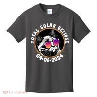 Funny Total Solar Eclipse April 8 2024 Sunglasses Cat Kids T-Shirt thumb 0