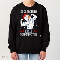 Frosty The Swoleman Bodybuilder Snowman Ugly Christmas Women's Sweatshirt thumb 0