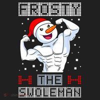 Frosty The Swoleman Bodybuilder Snowman Ugly Christmas Women's Sweatshirt thumb 2