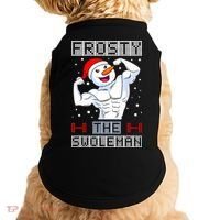 Frosty The Swoleman Bodybuilder Snowman Ugly Christmas Doggie Tank thumb 0