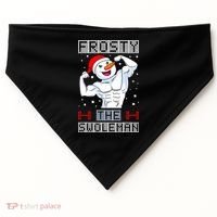 Frosty The Swoleman Bodybuilder Snowman Ugly Christmas USA-Made Doggie Bandana thumb 0