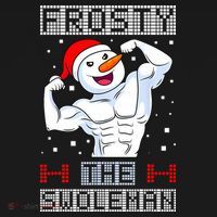 Frosty The Swoleman Bodybuilder Snowman Ugly Christmas USA-Made Doggie Bandana thumb 2