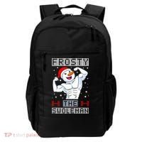 Frosty The Swoleman Bodybuilder Snowman Ugly Christmas Backpack thumb 0