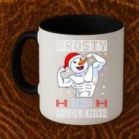 Frosty The Swoleman Bodybuilder Snowman Ugly Christmas Coffee Mug thumb 2