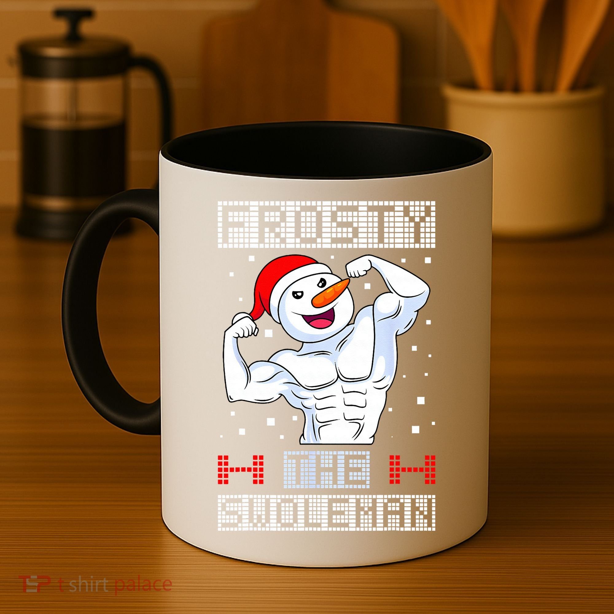 Frosty The Swoleman Bodybuilder Snowman Ugly Christmas Coffee Mug
