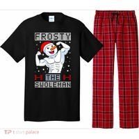 Frosty The Swoleman Bodybuilder Snowman Ugly Christmas Pajama Set thumb 0