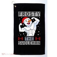 Frosty The Swoleman Bodybuilder Snowman Ugly Christmas Golf Towel thumb 0