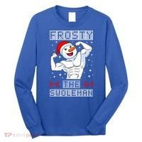 Frosty The Swoleman Bodybuilder Snowman Ugly Christmas Long Sleeve Shirt thumb 0