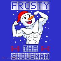 Frosty The Swoleman Bodybuilder Snowman Ugly Christmas Coaster thumb 2