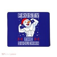 Frosty The Swoleman Bodybuilder Snowman Ugly Christmas Mousepad thumb 0
