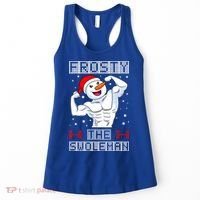 Frosty The Swoleman Bodybuilder Snowman Ugly Christmas Women's Tank Top thumb 0