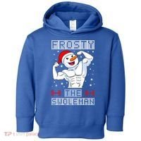 Frosty The Swoleman Bodybuilder Snowman Ugly Christmas Toddler Hoodie thumb 0