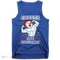 Frosty The Swoleman Bodybuilder Snowman Ugly Christmas Tank Top thumb 0