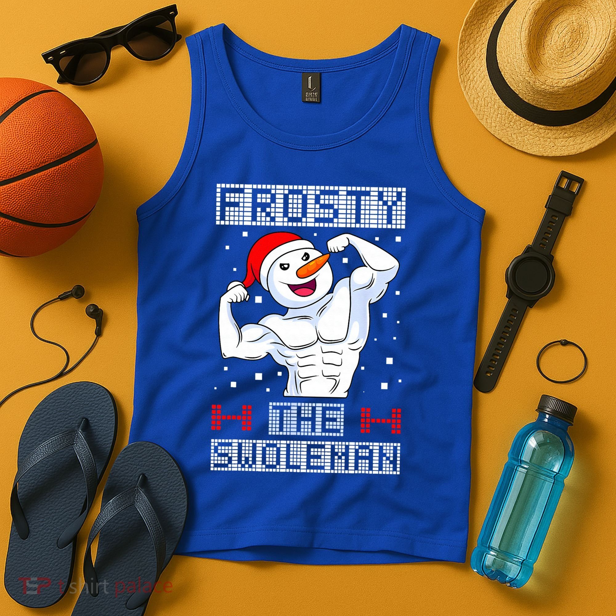 Frosty The Swoleman Bodybuilder Snowman Ugly Christmas Tank Top