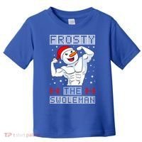 Frosty The Swoleman Bodybuilder Snowman Ugly Christmas Toddler T-Shirt thumb 0