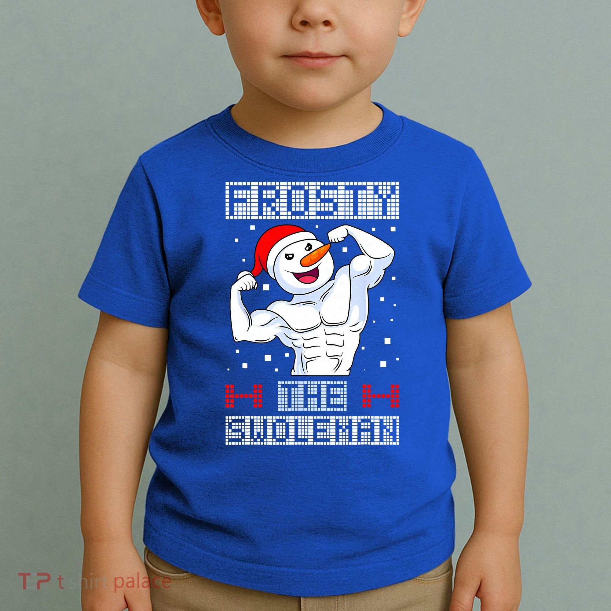 Frosty The Swoleman Bodybuilder Snowman Ugly Christmas Toddler T-Shirt