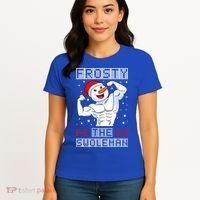 Frosty The Swoleman Bodybuilder Snowman Ugly Christmas Women's T-Shirt thumb 4