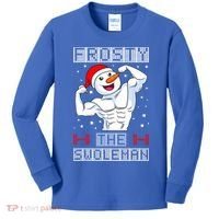 Frosty The Swoleman Bodybuilder Snowman Ugly Christmas Kids Long Sleeve Shirt thumb 0