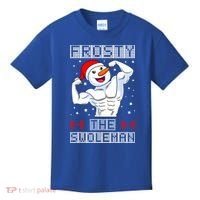 Frosty The Swoleman Bodybuilder Snowman Ugly Christmas Kids T-Shirt thumb 0