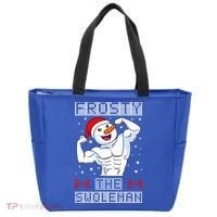 Frosty The Swoleman Bodybuilder Snowman Ugly Christmas Tote Bag thumb 0