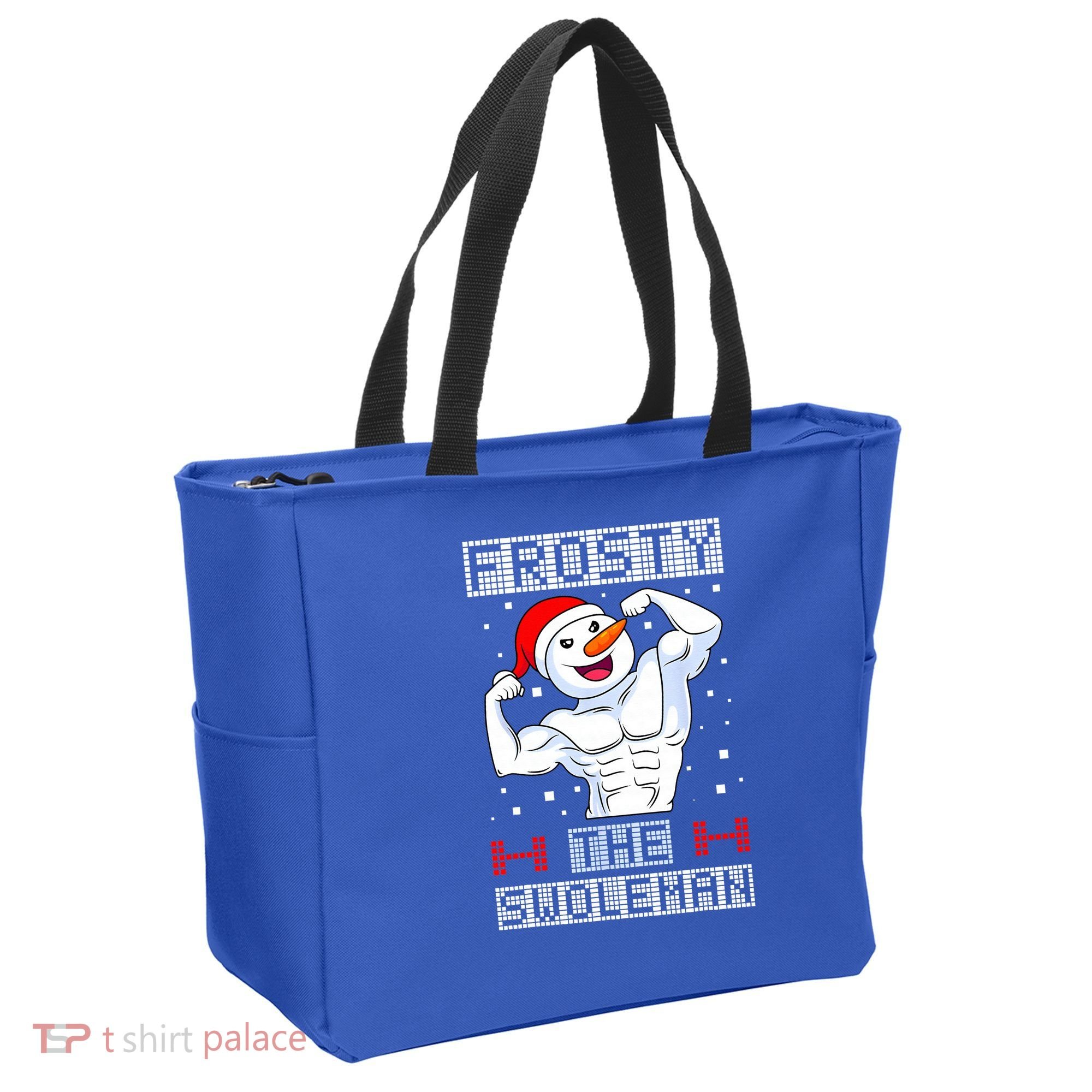 Frosty The Swoleman Bodybuilder Snowman Ugly Christmas Tote Bag