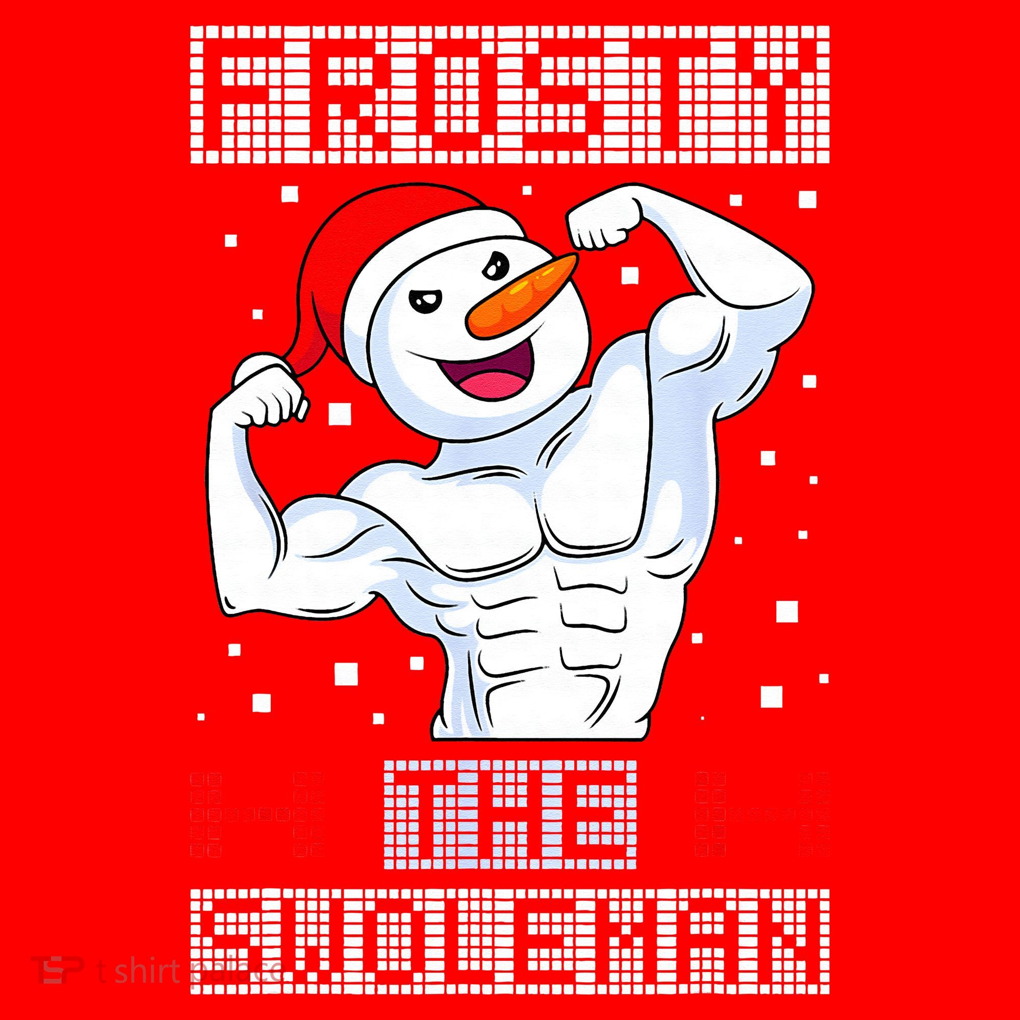 Frosty The Swoleman Bodybuilder Snowman Ugly Christmas Santa Hat