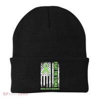 Fight The Stigma Mental Health Awareness Distressed USA Flag Beanie thumb 0
