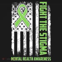 Fight The Stigma Mental Health Awareness Distressed USA Flag Women's Hoodie thumb 2